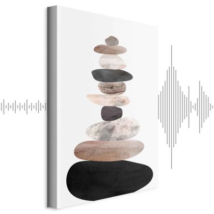 Canvas Print Zen Stones in Beige and Black