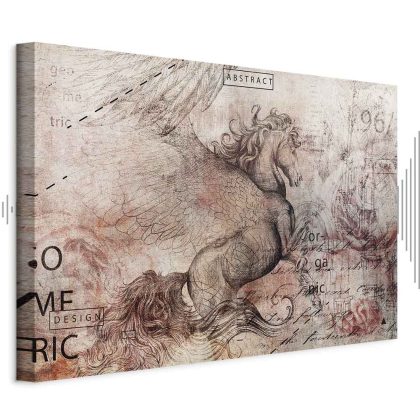 Canvas Print Pegasus Sketch in an Artistic Style