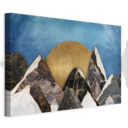 Canvas Print Elegance of Mountains and Golden Sun
