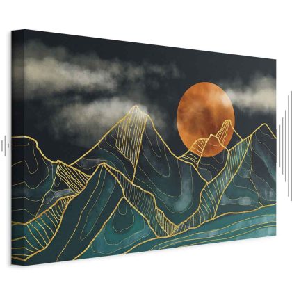 Canvas Print Mountains in the Glow of a Copper Sun