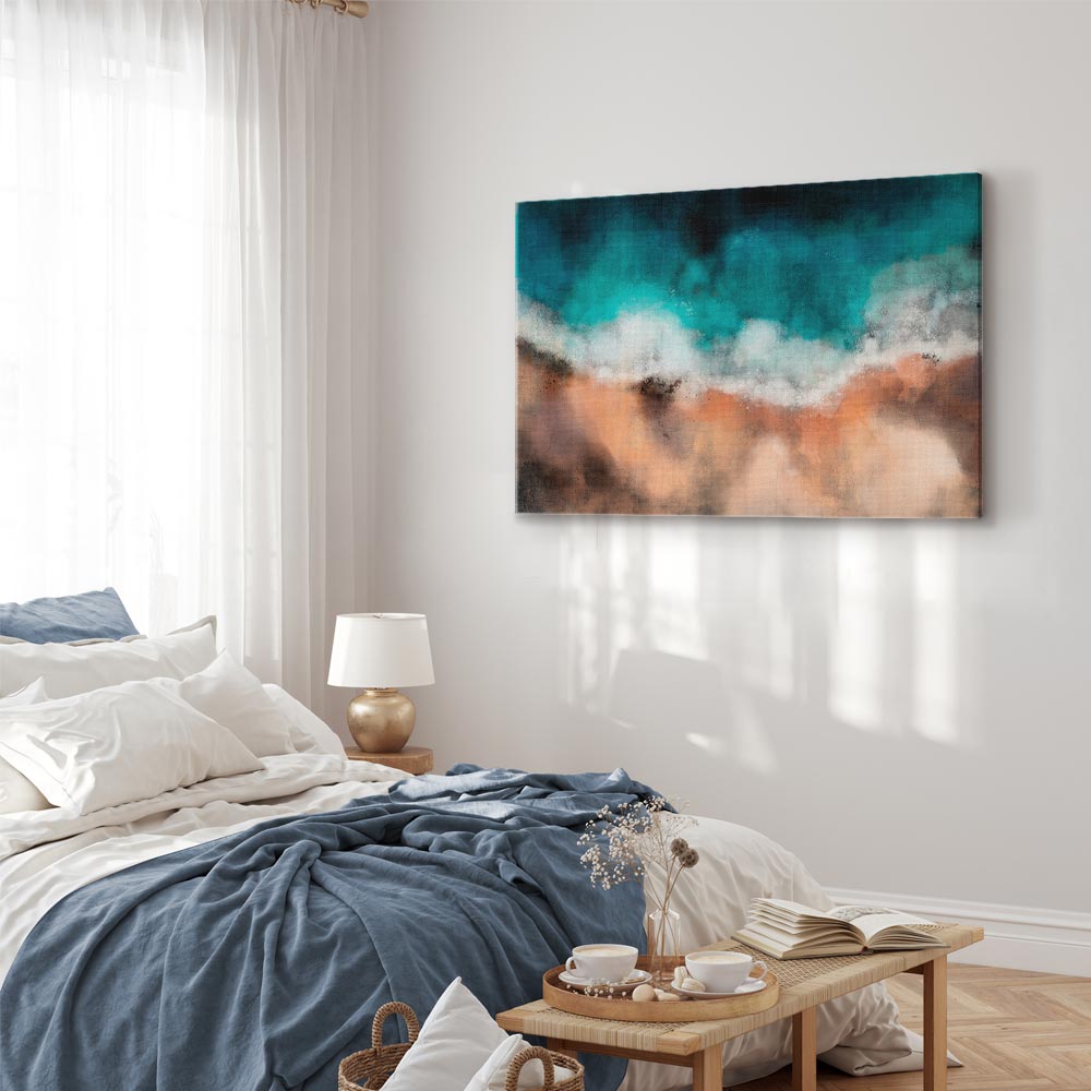 Canvas Print Abstract Wave in Turquoise and Copper - Image 4