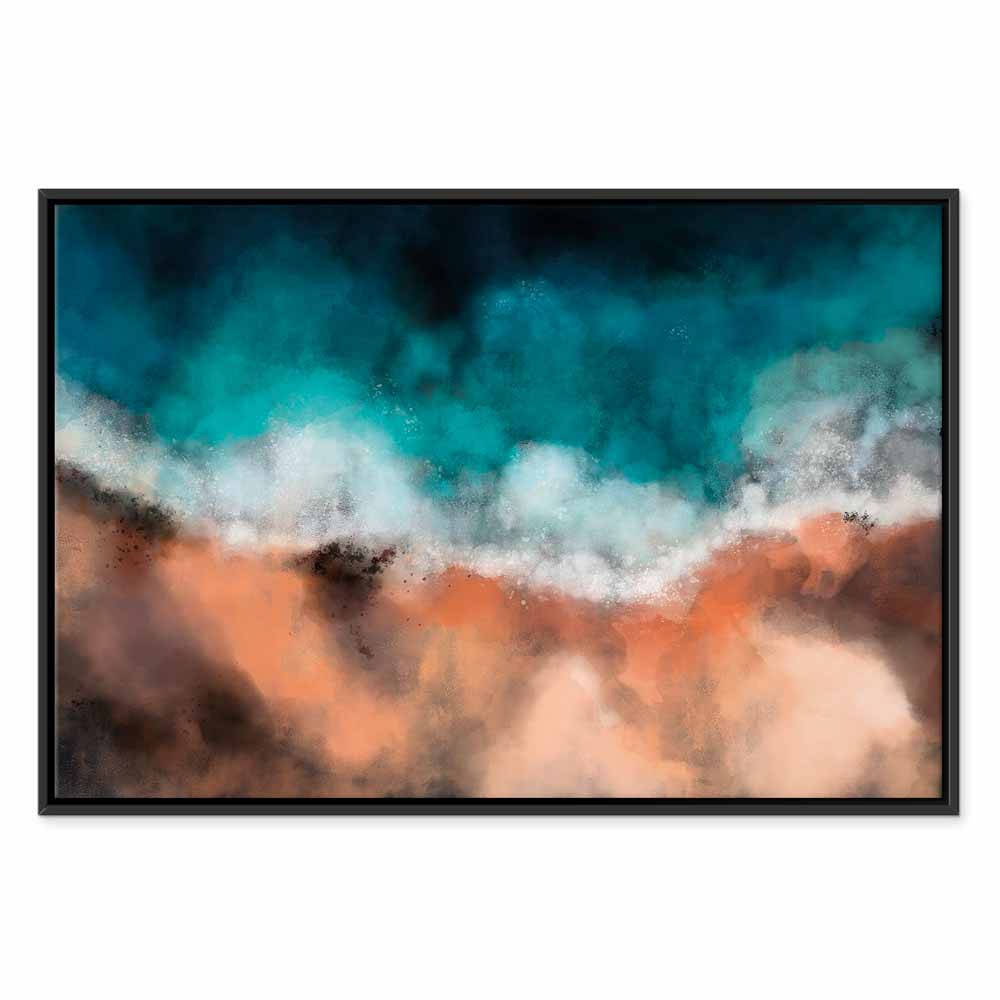 Canvas Print Abstract Wave in Turquoise and Copper - Image 15