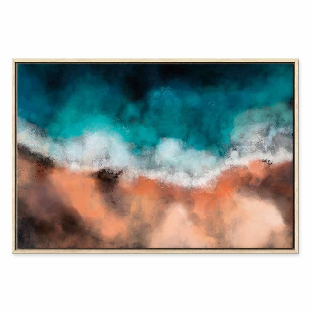 Canvas Print Abstract Wave in Turquoise and Copper - Image 21