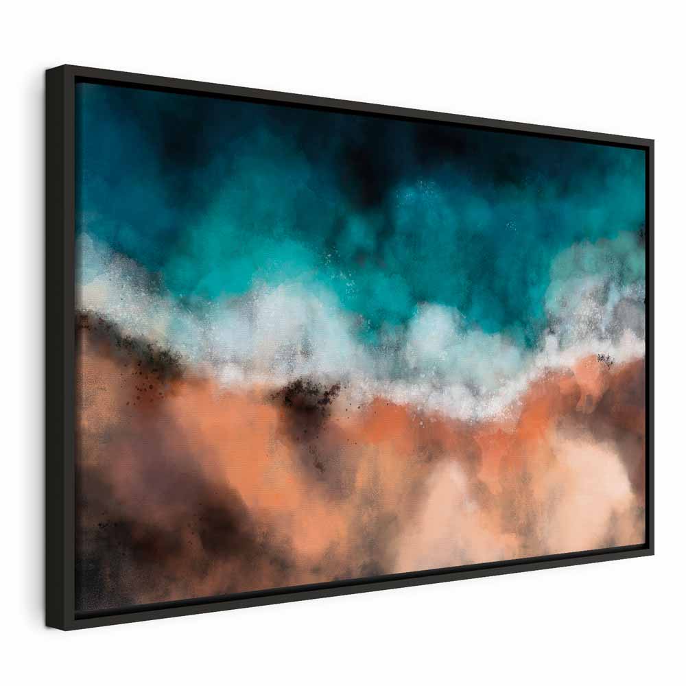 Canvas Print Abstract Wave in Turquoise and Copper - Image 14