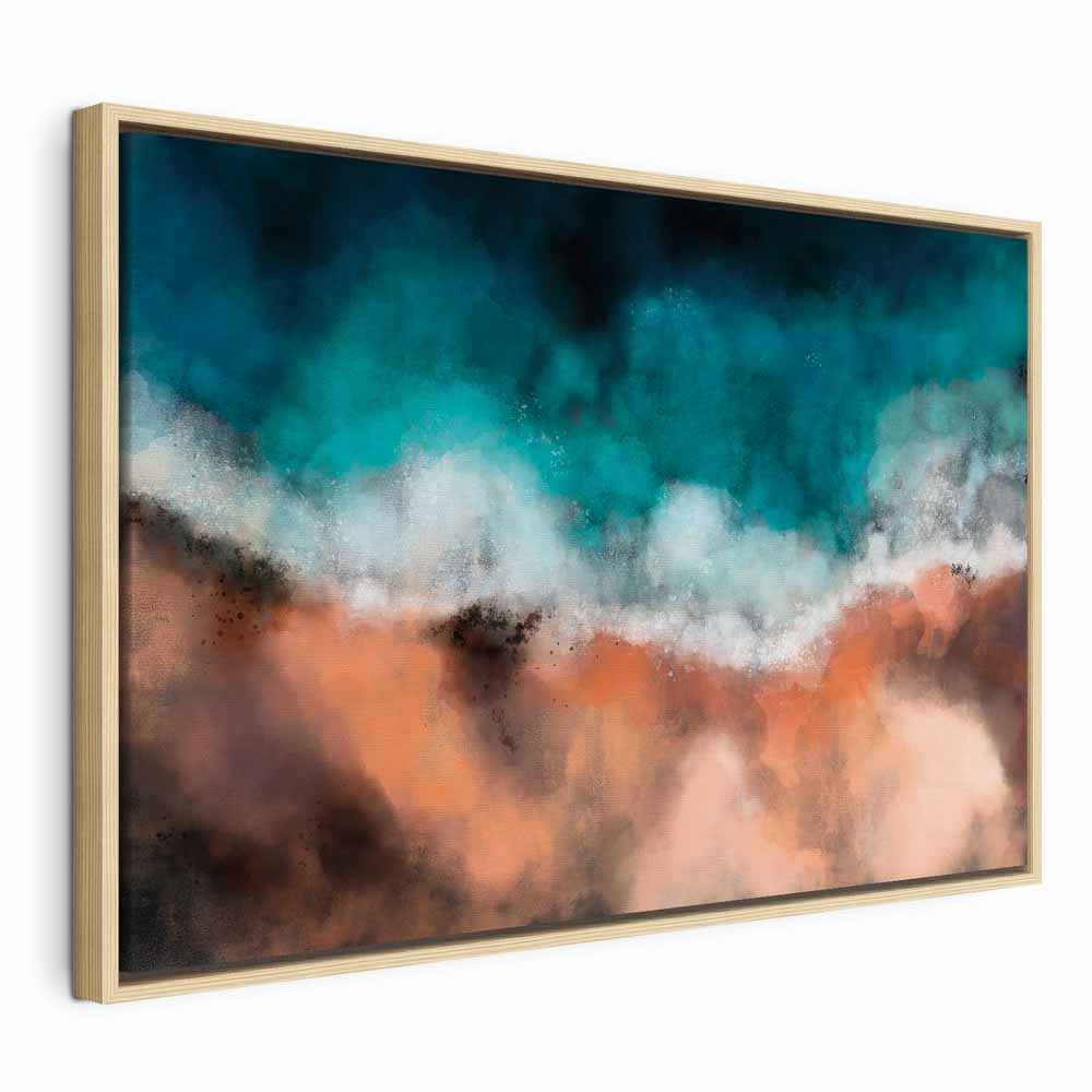Canvas Print Abstract Wave in Turquoise and Copper - Image 20