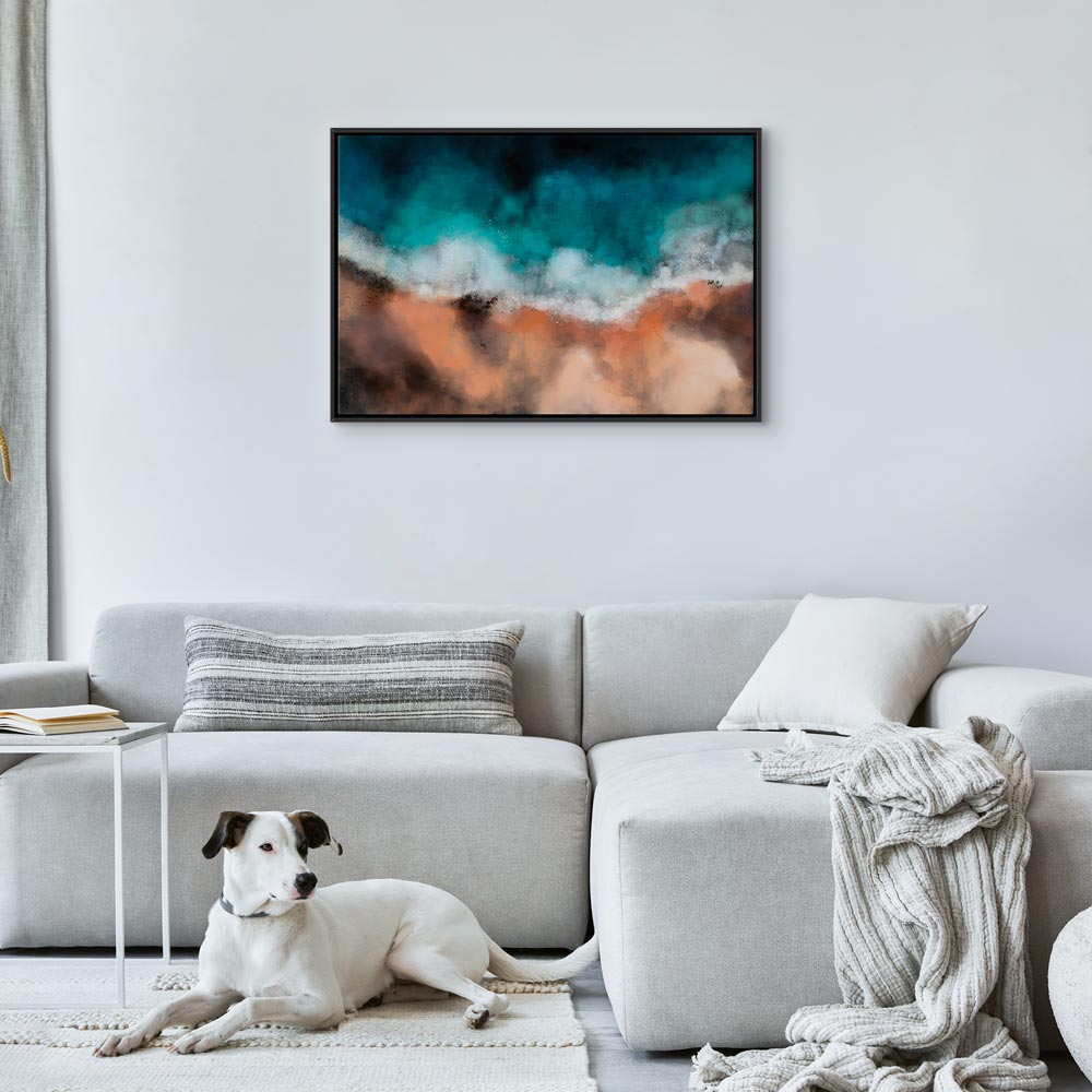 Canvas Print Abstract Wave in Turquoise and Copper - Image 16