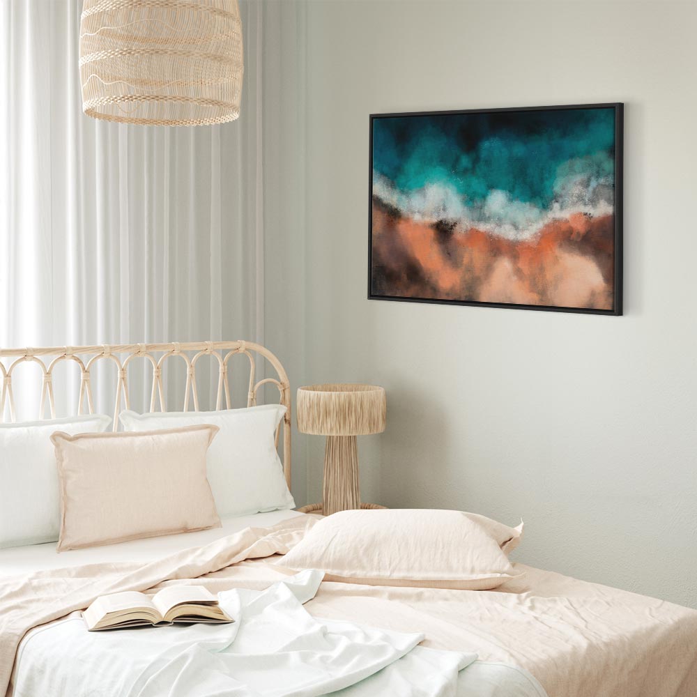 Canvas Print Abstract Wave in Turquoise and Copper - Image 17