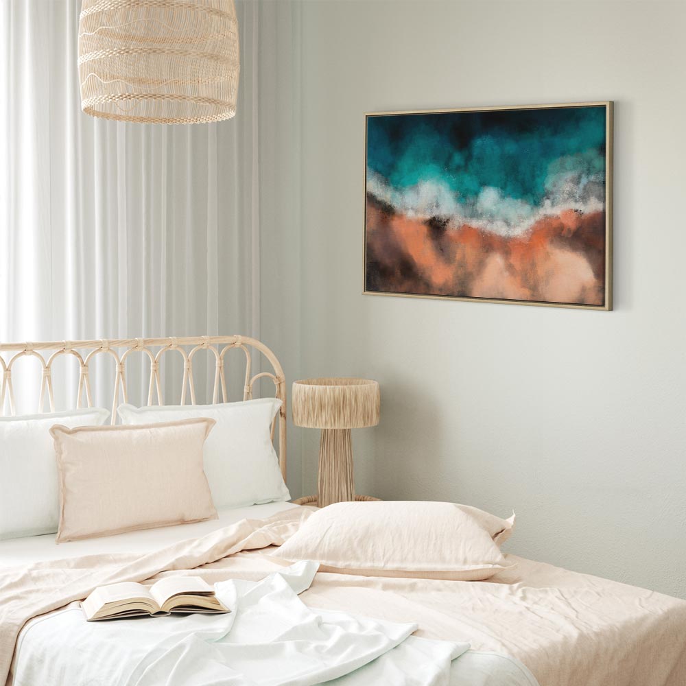 Canvas Print Abstract Wave in Turquoise and Copper - Image 23