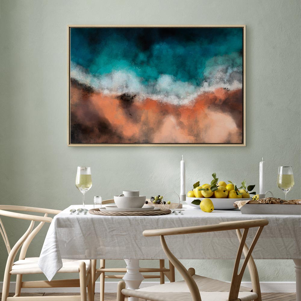 Canvas Print Abstract Wave in Turquoise and Copper - Image 24