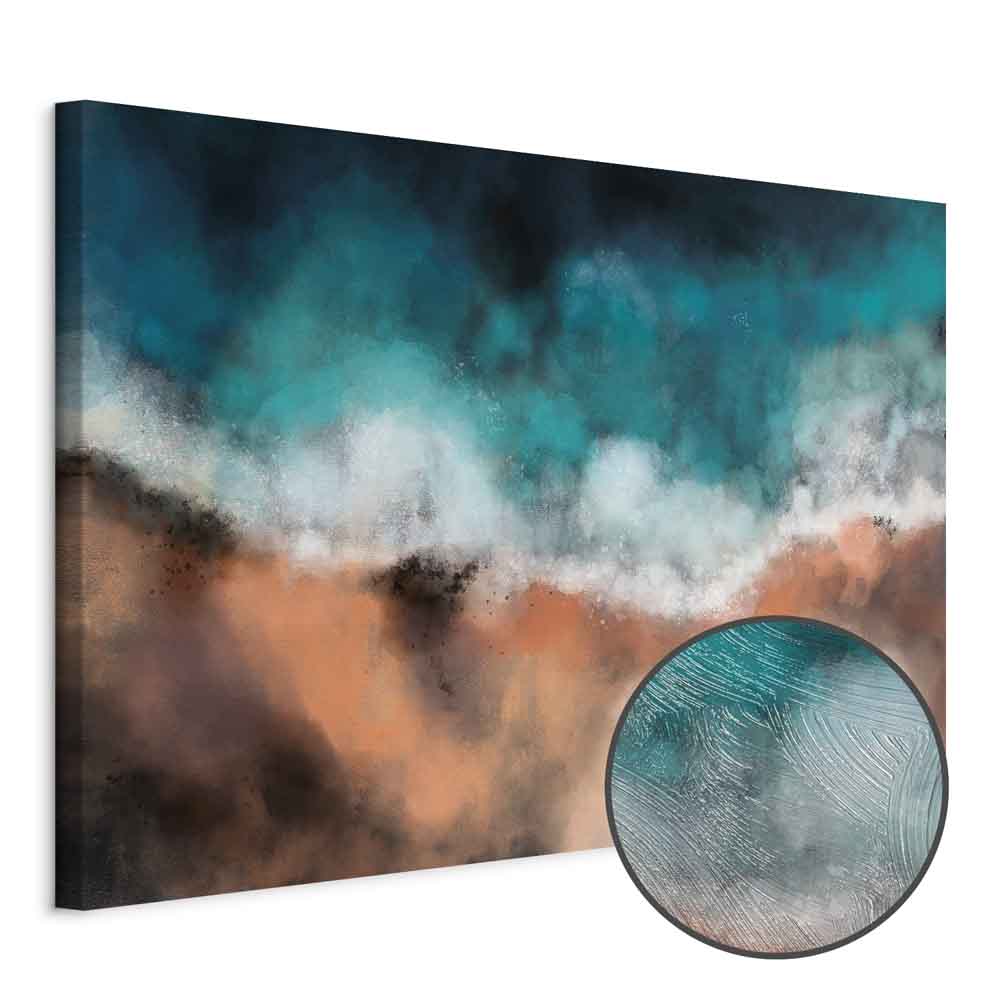Canvas Print Abstract Wave in Turquoise and Copper - Image 9