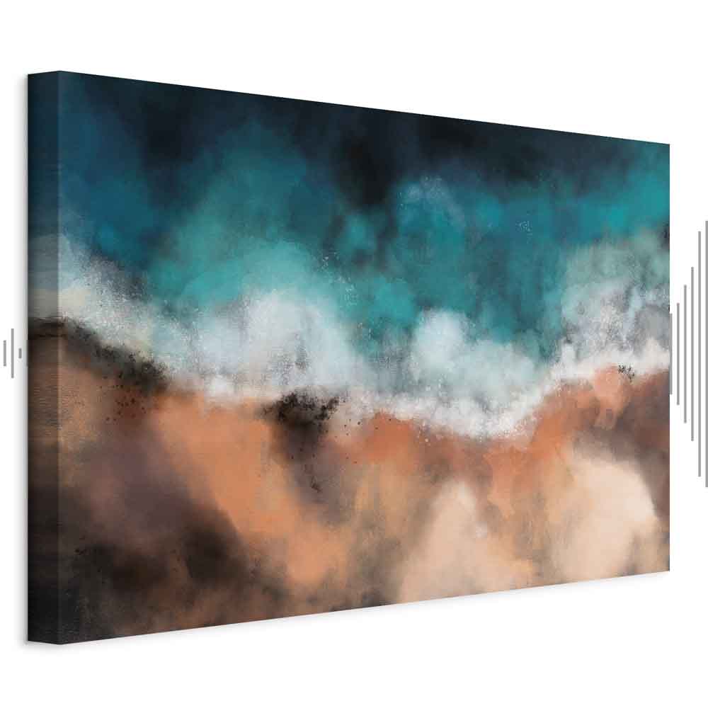 Canvas Print Abstract Wave in Turquoise and Copper