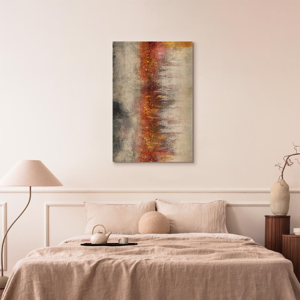 Canvas Print Abstract in Gold and Burgundy - Image 4