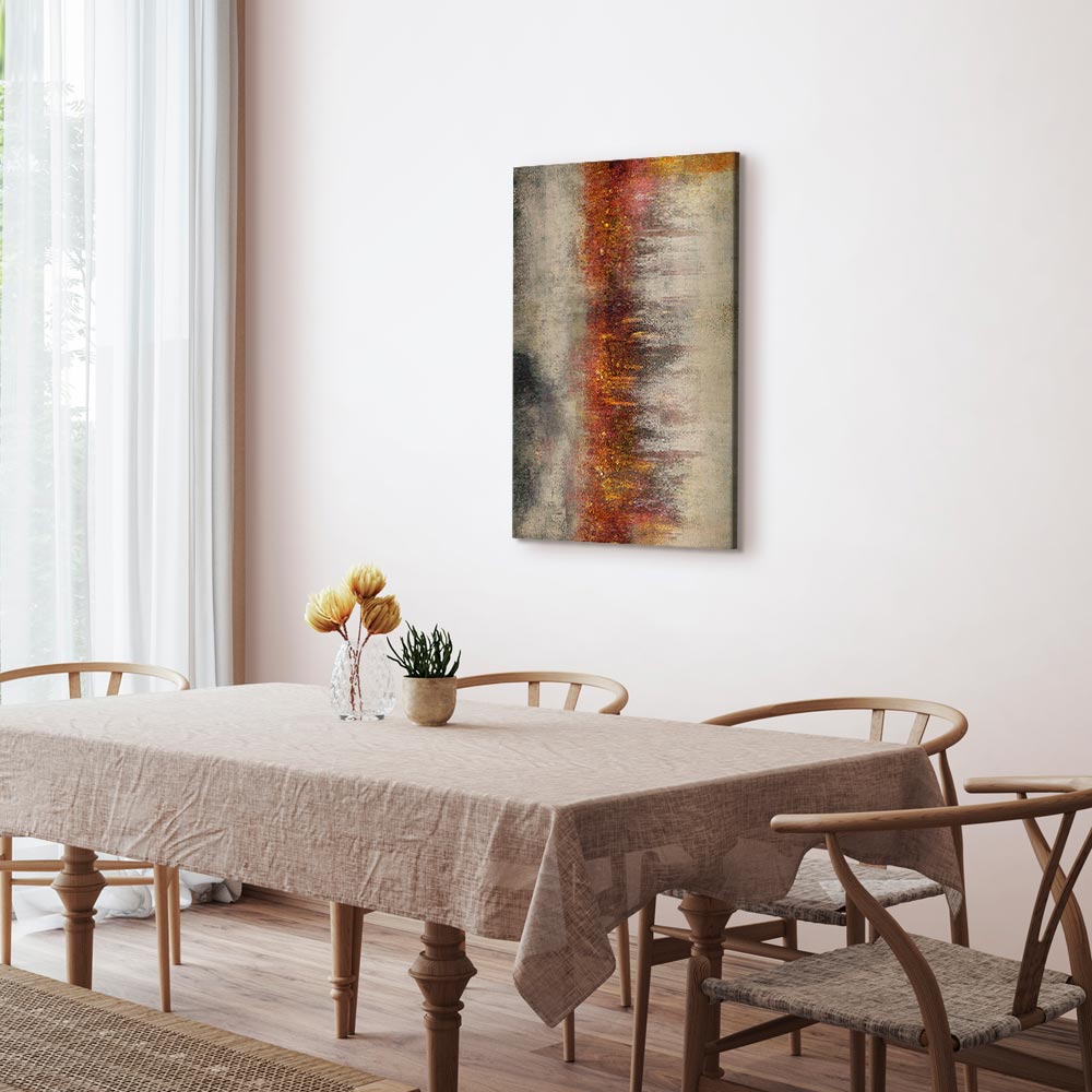 Canvas Print Abstract in Gold and Burgundy - Image 5