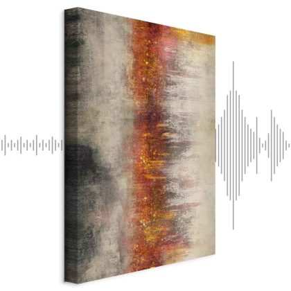 Canvas Print Abstract in Gold and Burgundy
