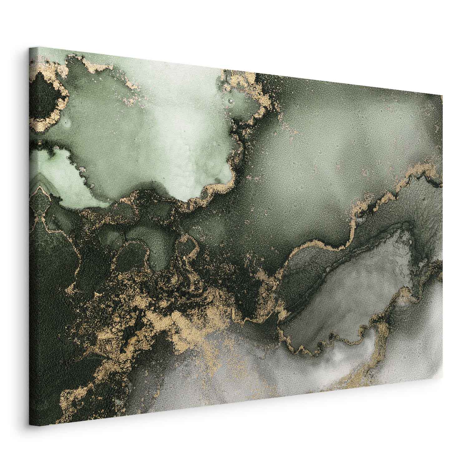 Canvas Print Green Abstract with Golden Detail - Image 7