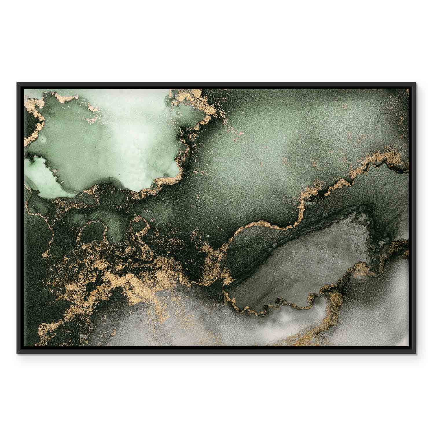 Canvas Print Green Abstract with Golden Detail - Image 11