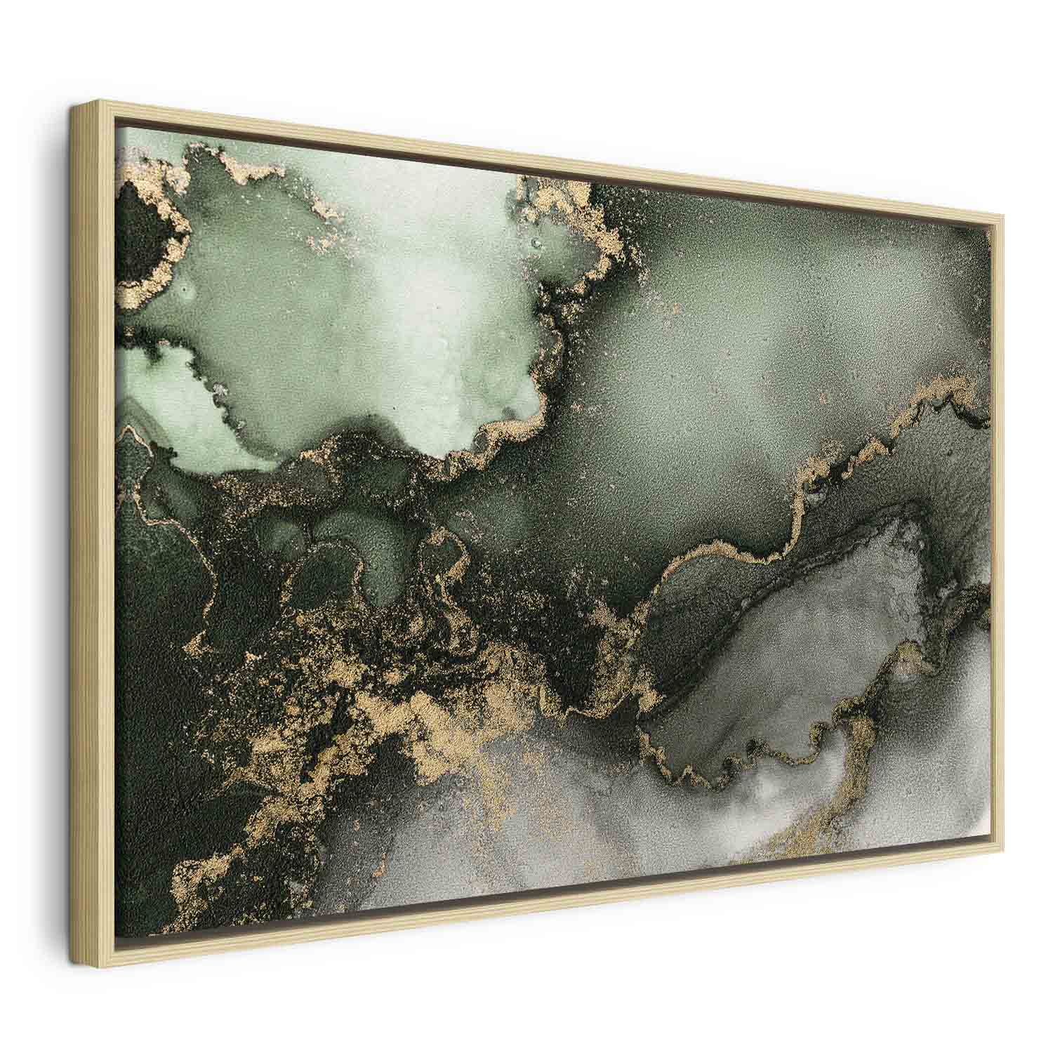 Canvas Print Green Abstract with Golden Detail - Image 16