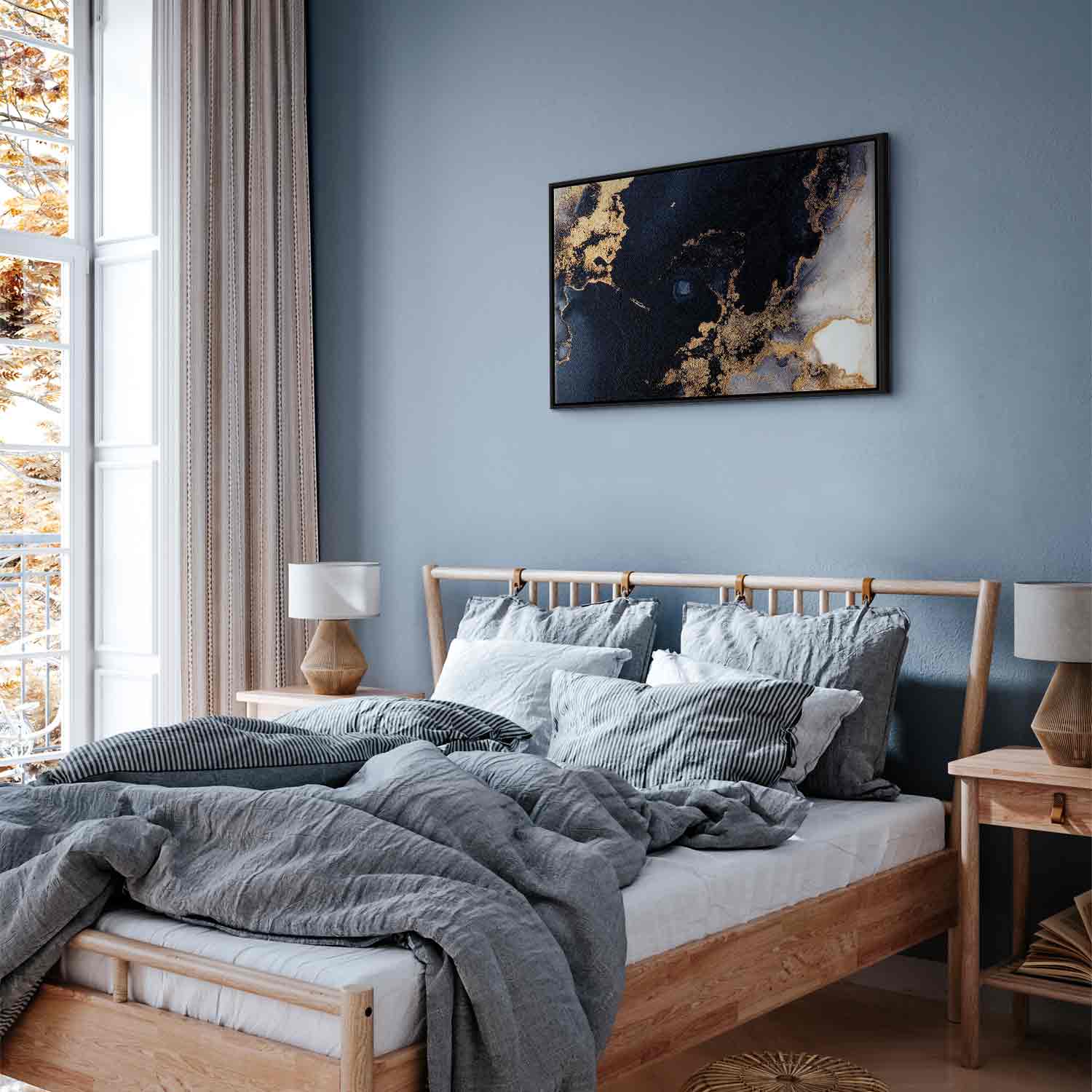 Canvas Print Navy Abstract with Gold - Image 13