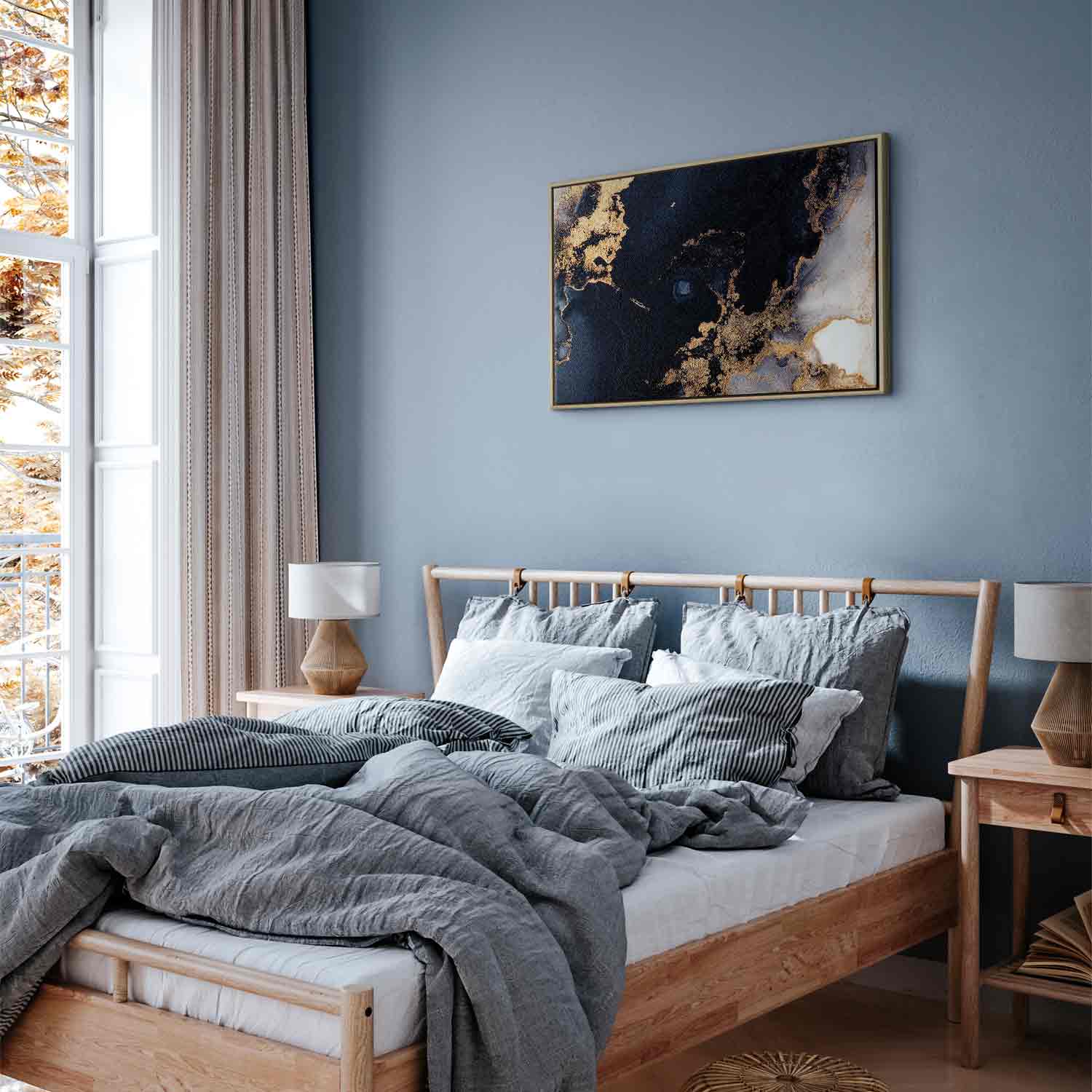 Canvas Print Navy Abstract with Gold - Image 19