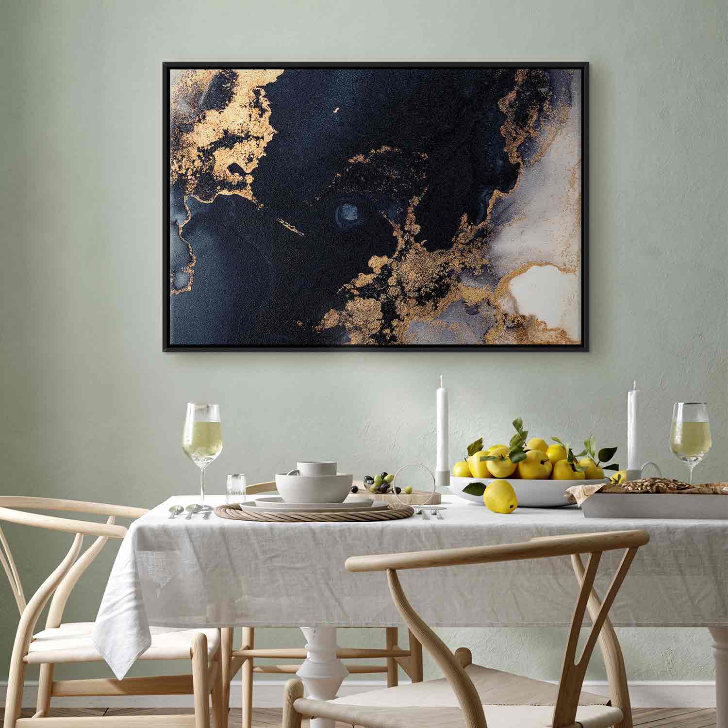 Canvas Print Navy Abstract with Gold - Image 14