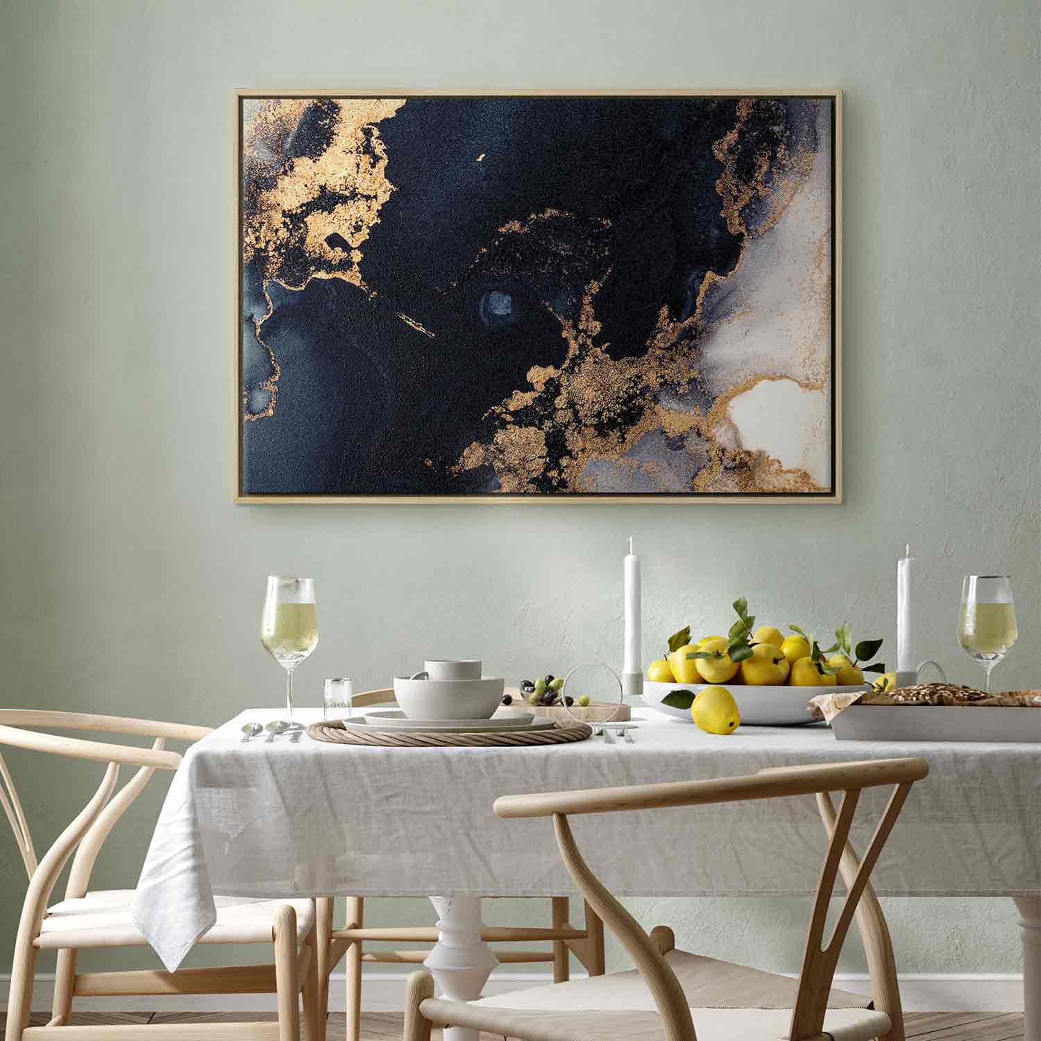 Canvas Print Navy Abstract with Gold - Image 20