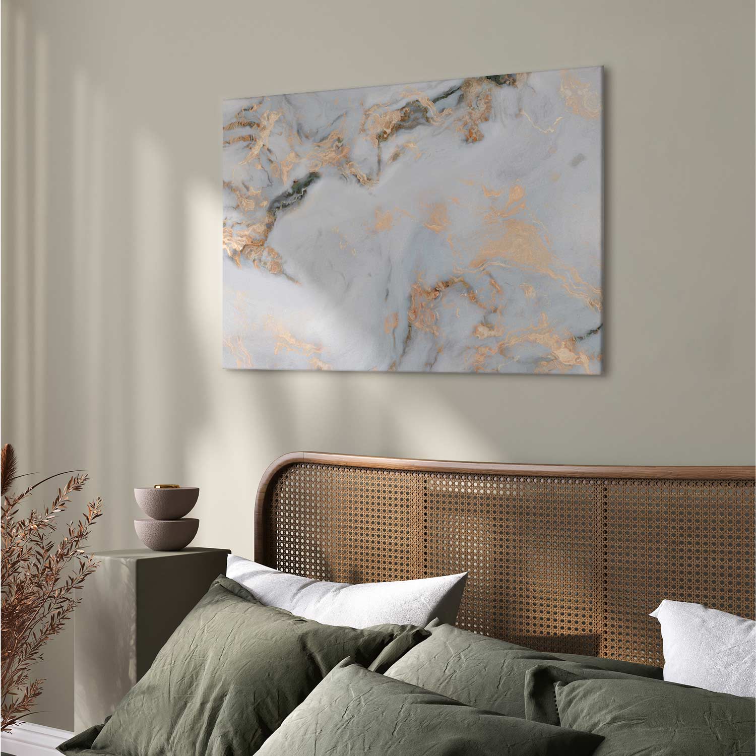 Canvas Print Light Marble with Golden Sheen - Image 3