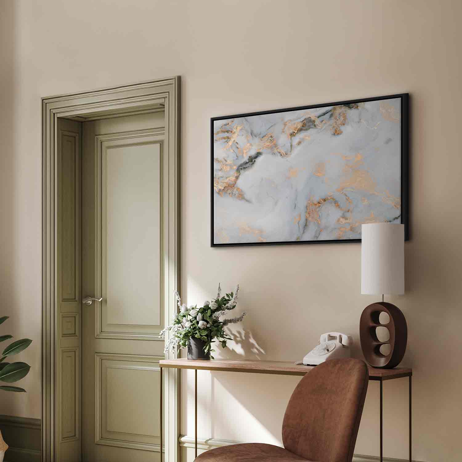 Canvas Print Light Marble with Golden Sheen - Image 12