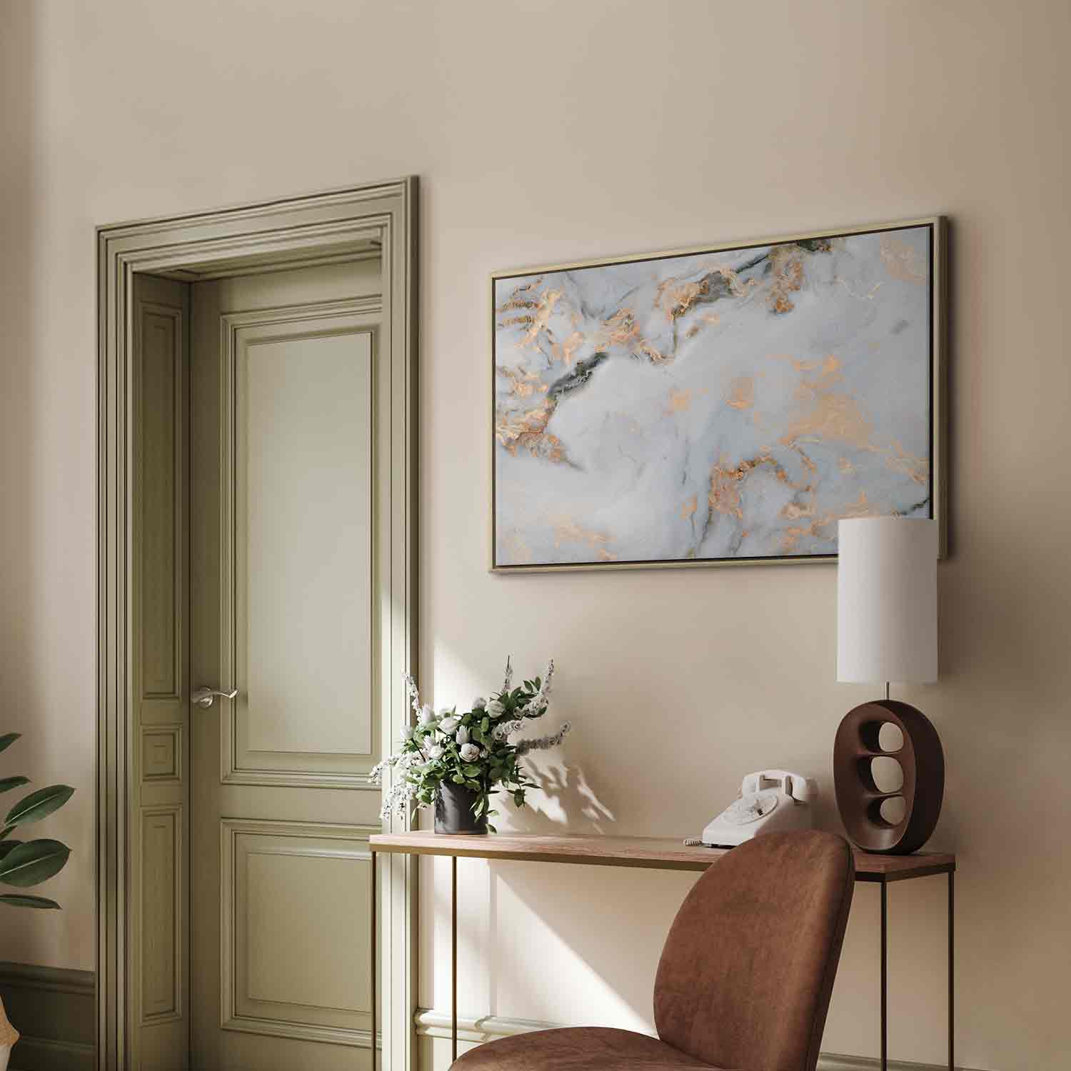 Canvas Print Light Marble with Golden Sheen - Image 18