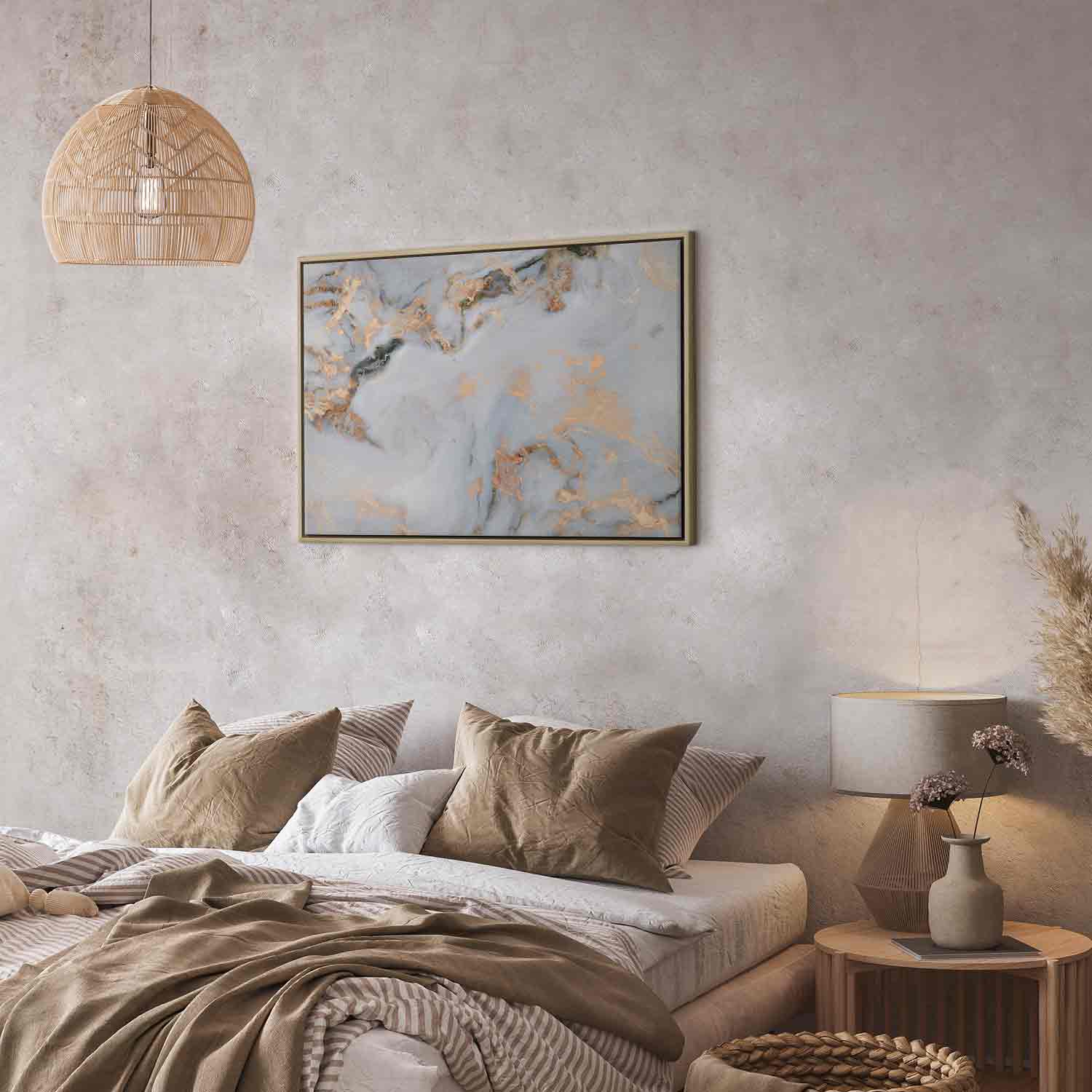 Canvas Print Light Marble with Golden Sheen - Image 19