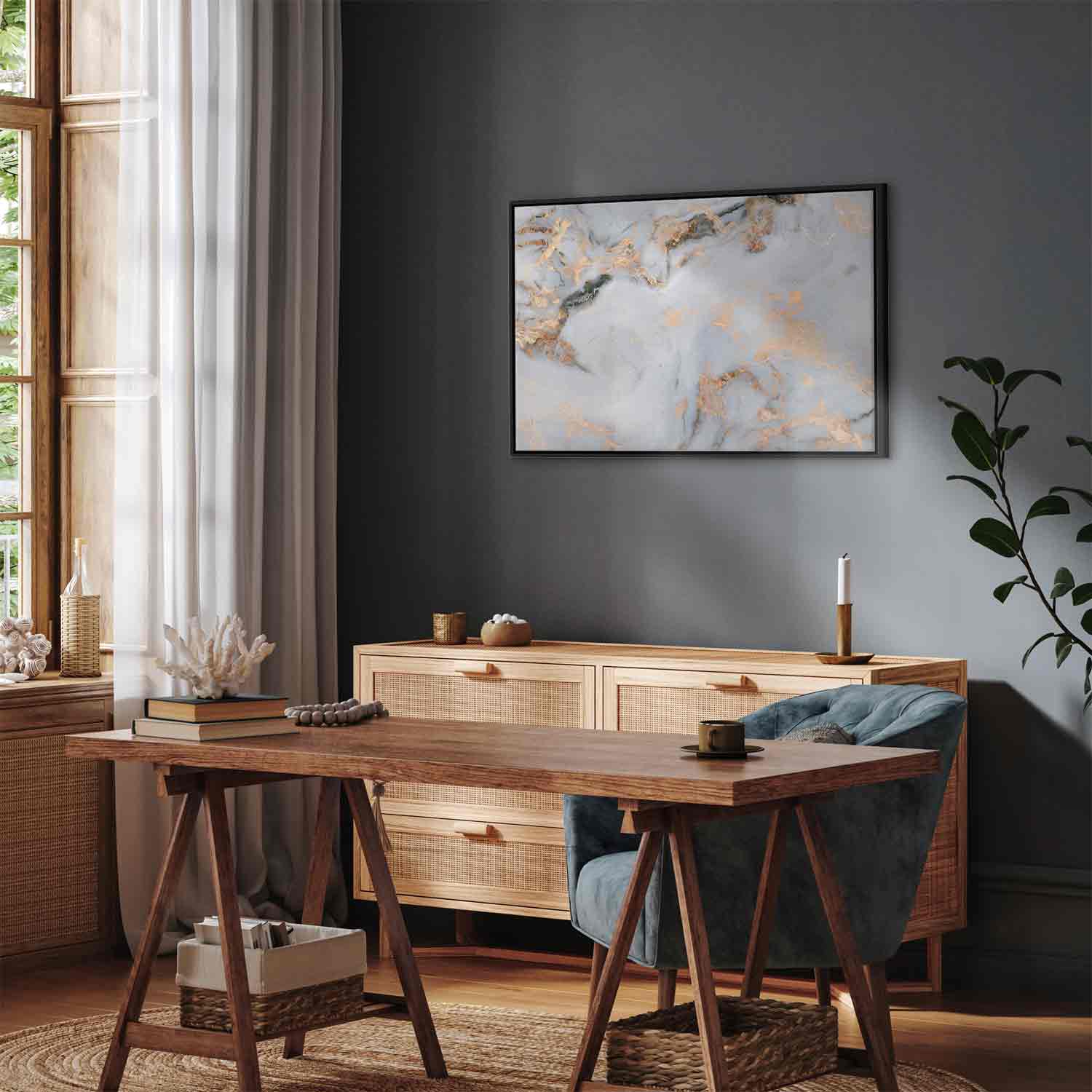 Canvas Print Light Marble with Golden Sheen - Image 14