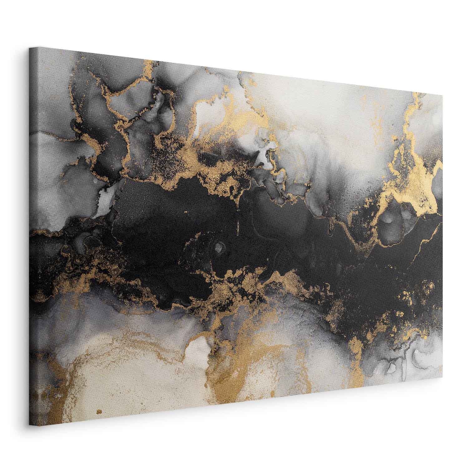 Canvas Print Black Abstract with Golden Accent - Image 7