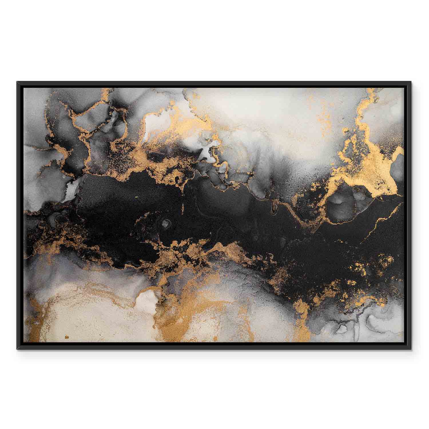 Canvas Print Black Abstract with Golden Accent - Image 11