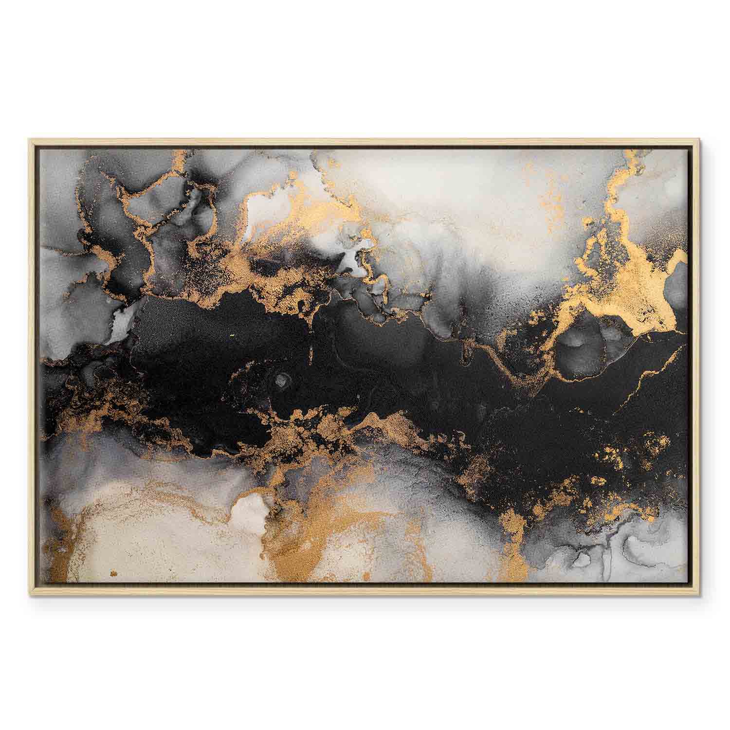 Canvas Print Black Abstract with Golden Accent - Image 17