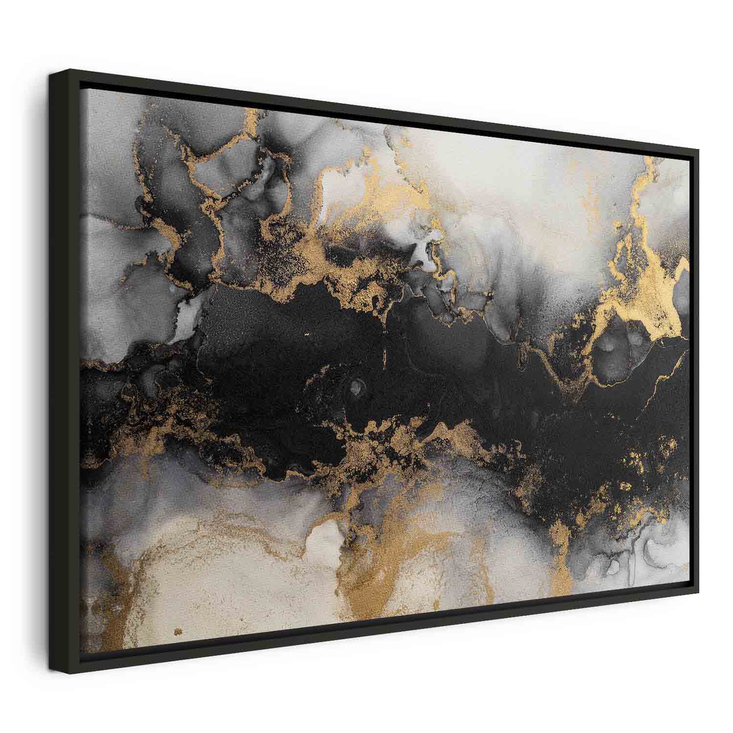Canvas Print Black Abstract with Golden Accent - Image 10