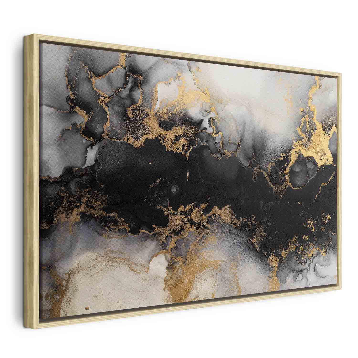Canvas Print Black Abstract with Golden Accent - Image 16