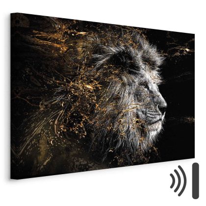 Canvas Print Lion in a Golden Composition