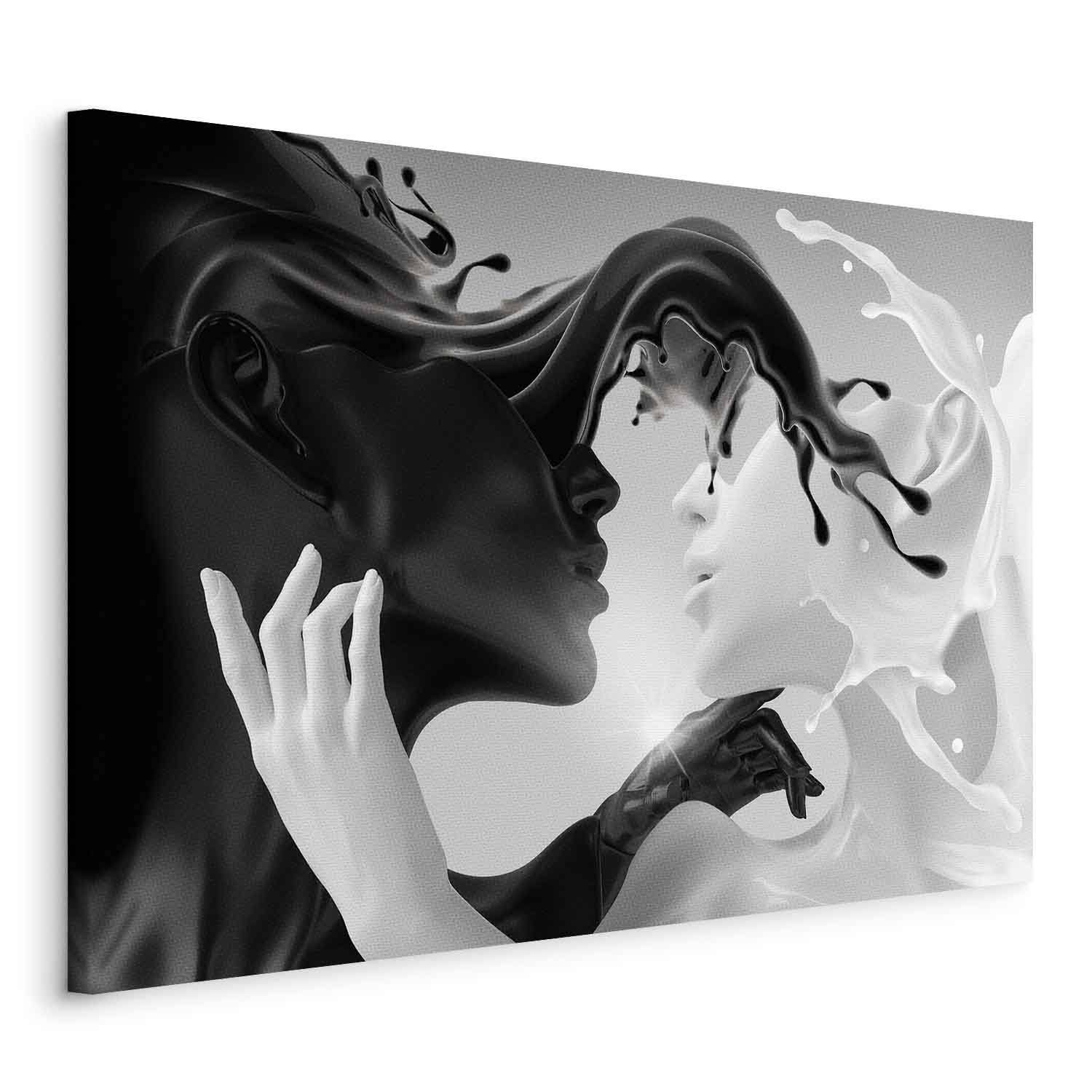 Canvas Print Kiss of Black and White - Image 11