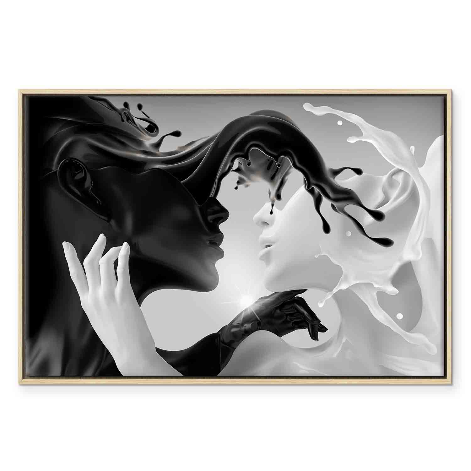 Canvas Print Kiss of Black and White - Image 21