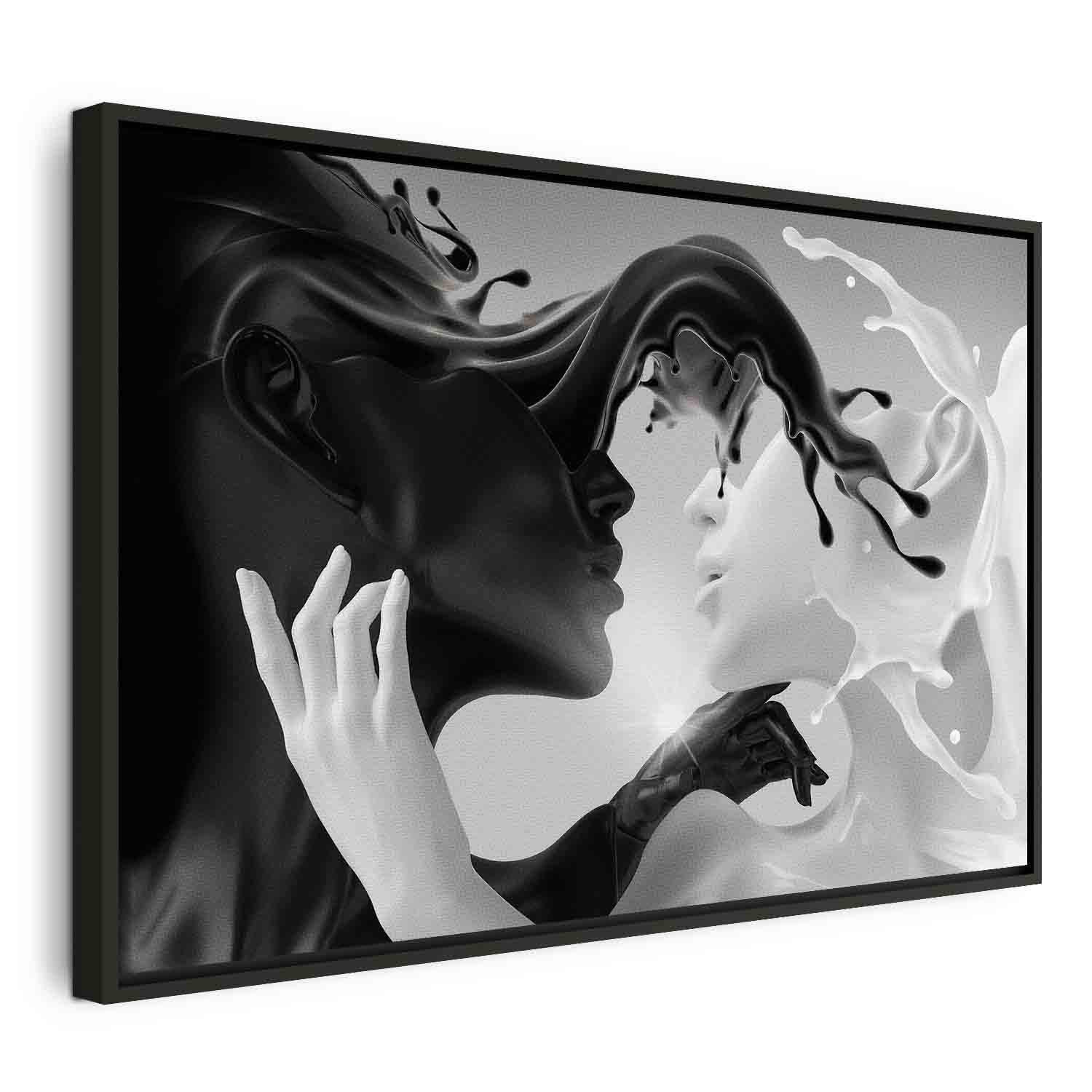 Canvas Print Kiss of Black and White - Image 14