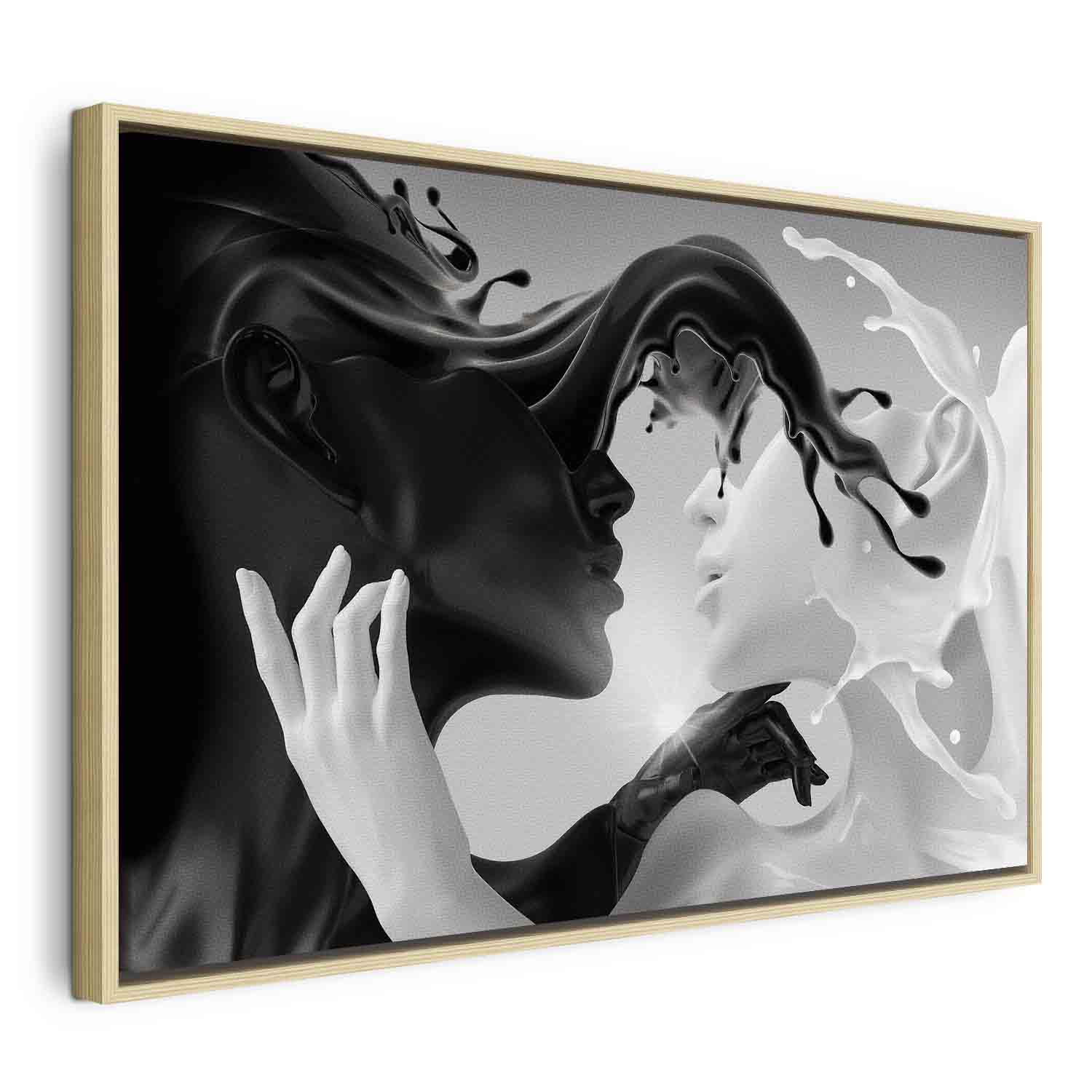Canvas Print Kiss of Black and White - Image 20