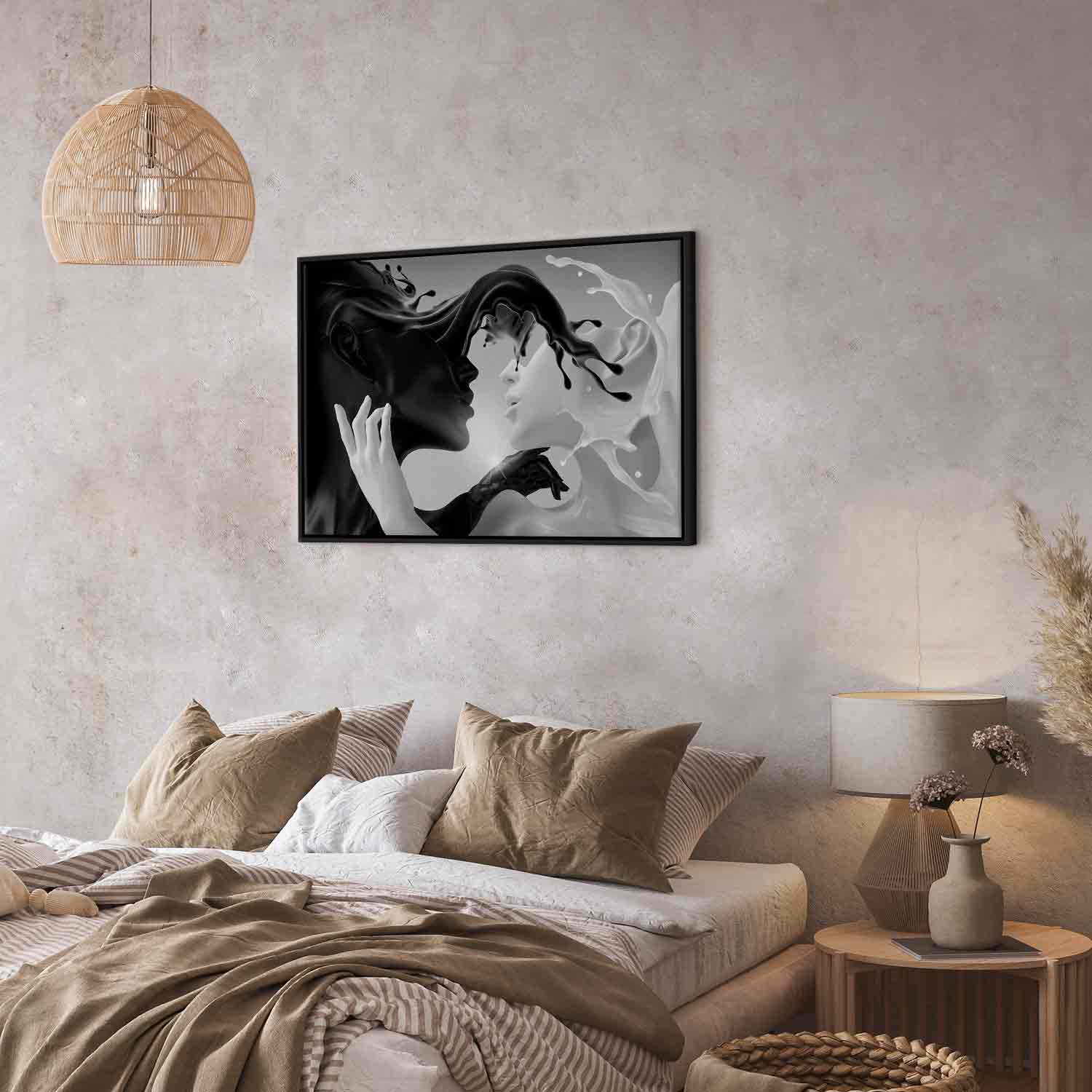 Canvas Print Kiss of Black and White - Image 17