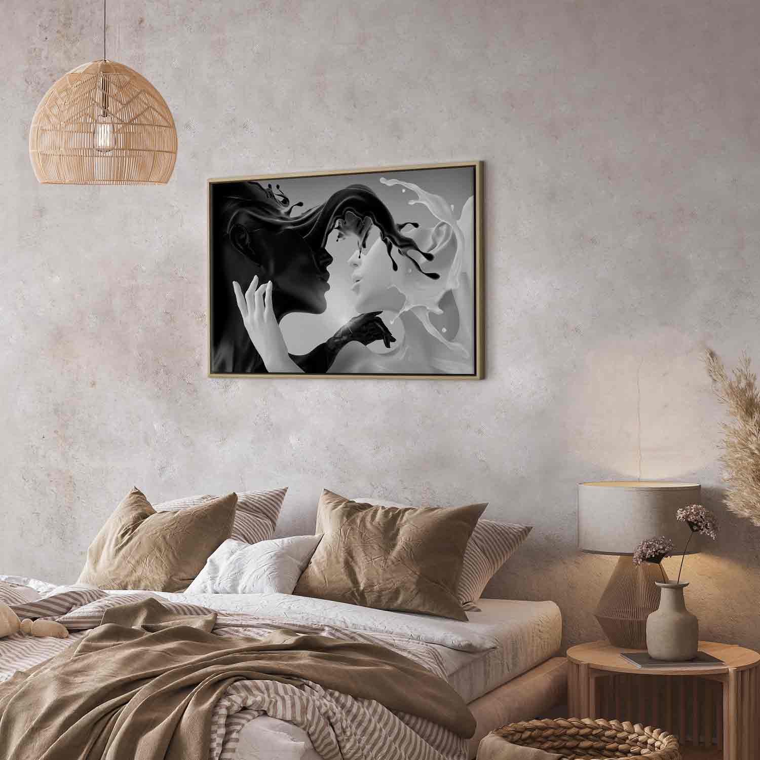 Canvas Print Kiss of Black and White - Image 23