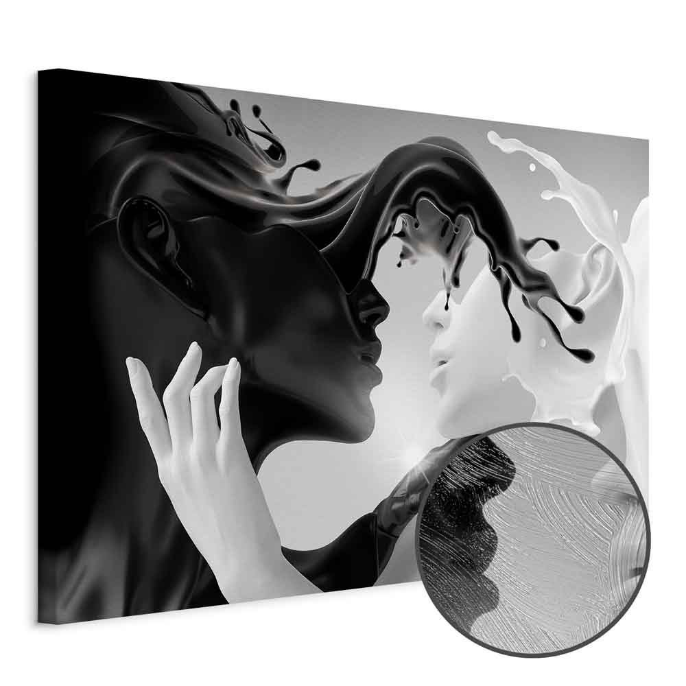 Canvas Print Kiss of Black and White - Image 9