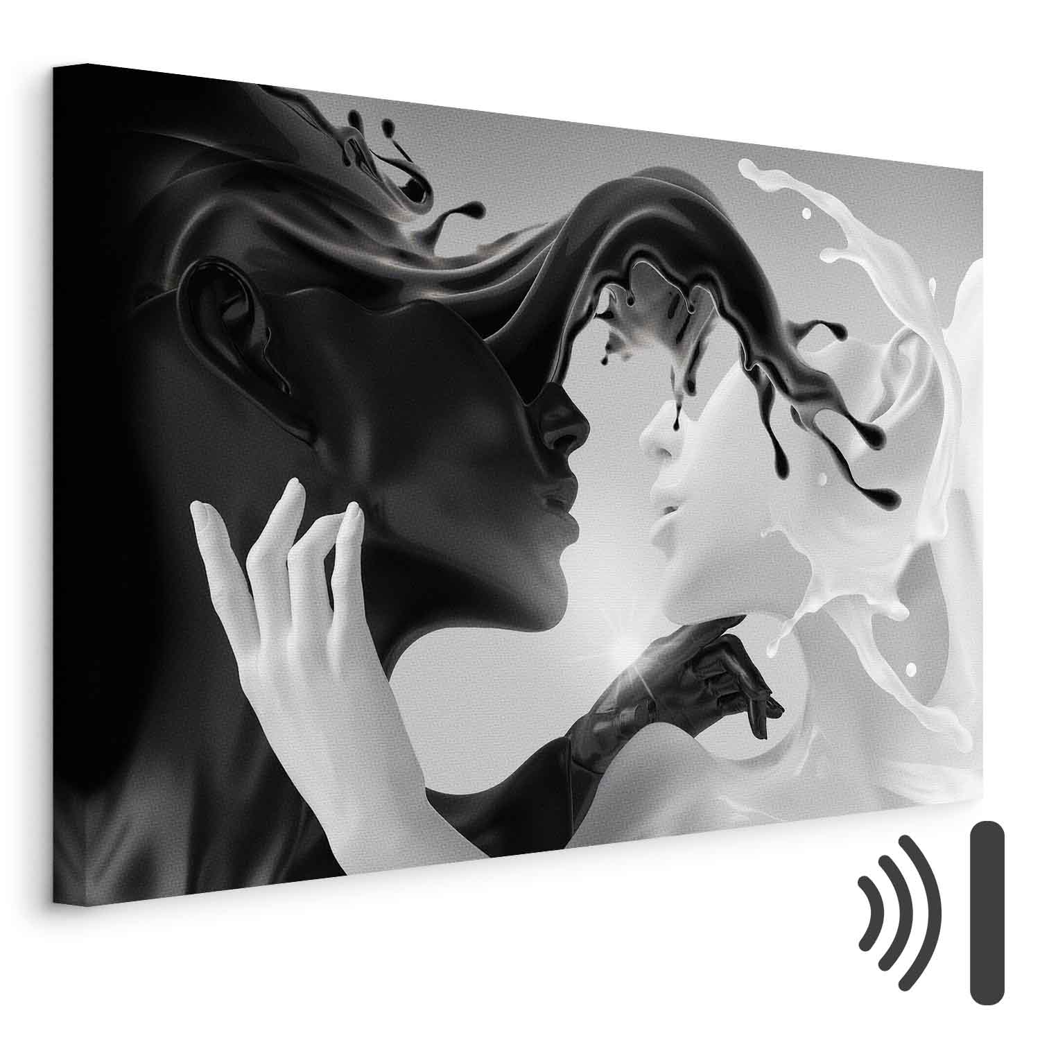 Canvas Print Kiss of Black and White