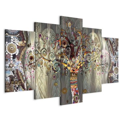 Multi-panel canvas print tree of life in an artistic design
