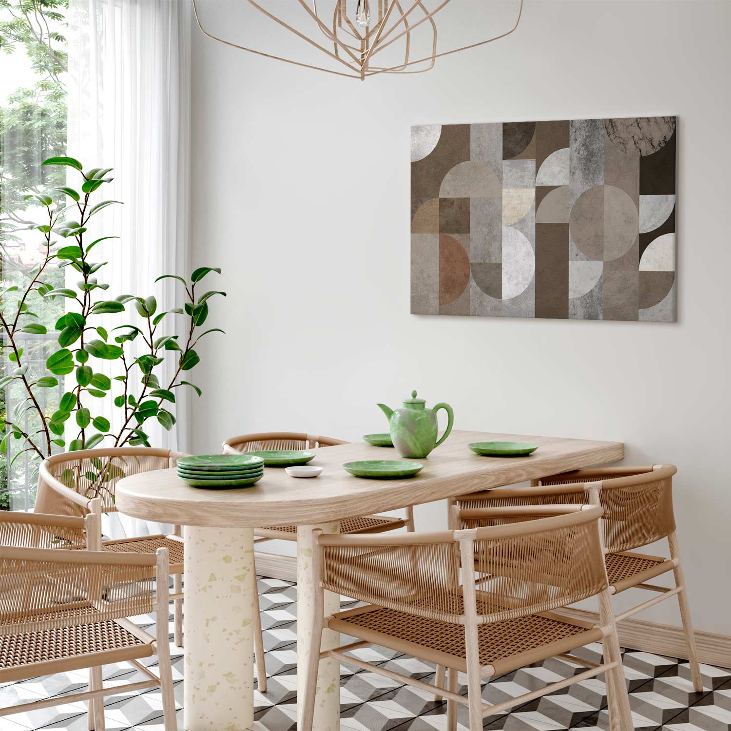 Canvas Art Geometric Harmony in Beige - Image 5