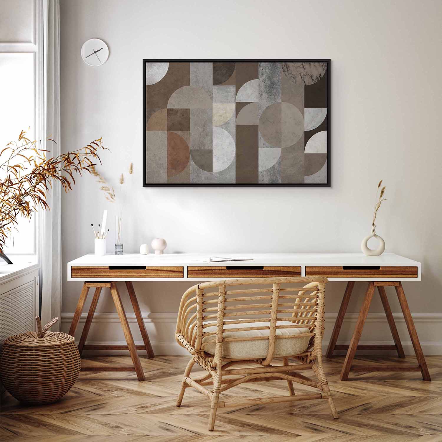 Canvas Art Geometric Harmony in Beige - Image 18
