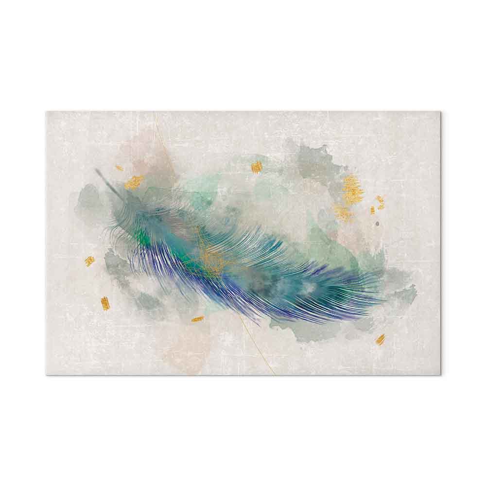 Canvas Art Turquoise Feather of Lightness - Image 2