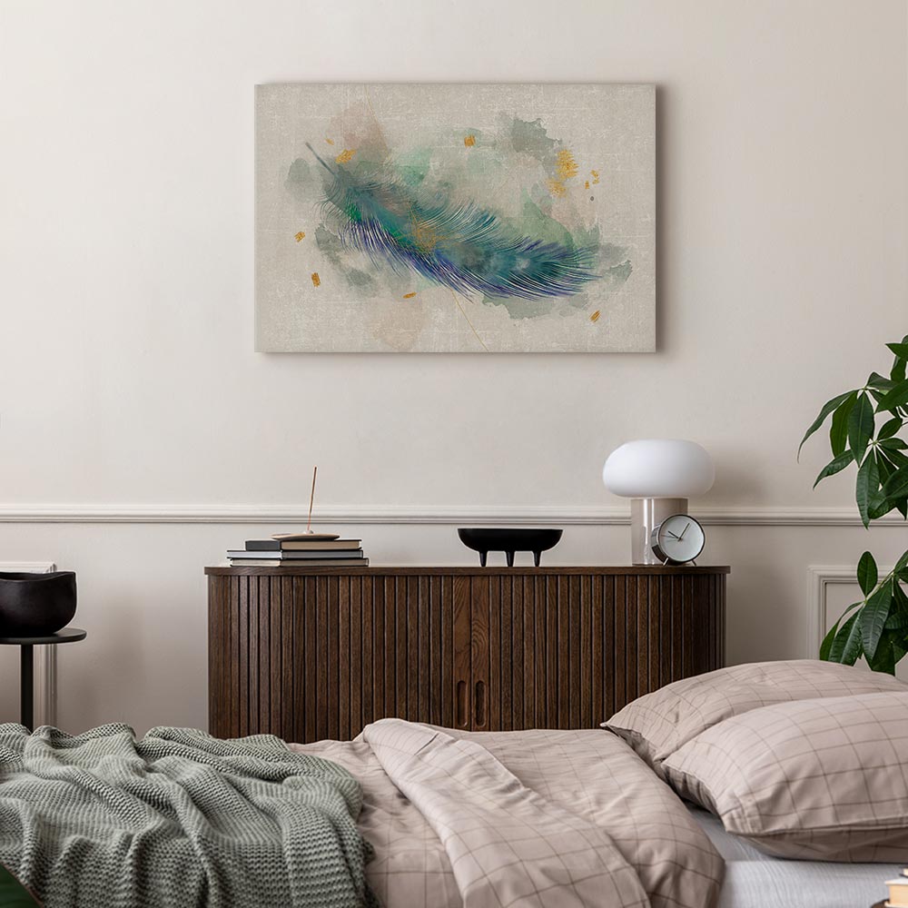 Canvas Art Turquoise Feather of Lightness - Image 4