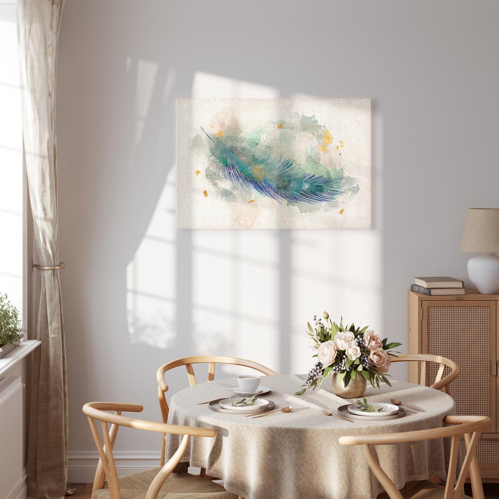 Canvas Art Turquoise Feather of Lightness - Image 5